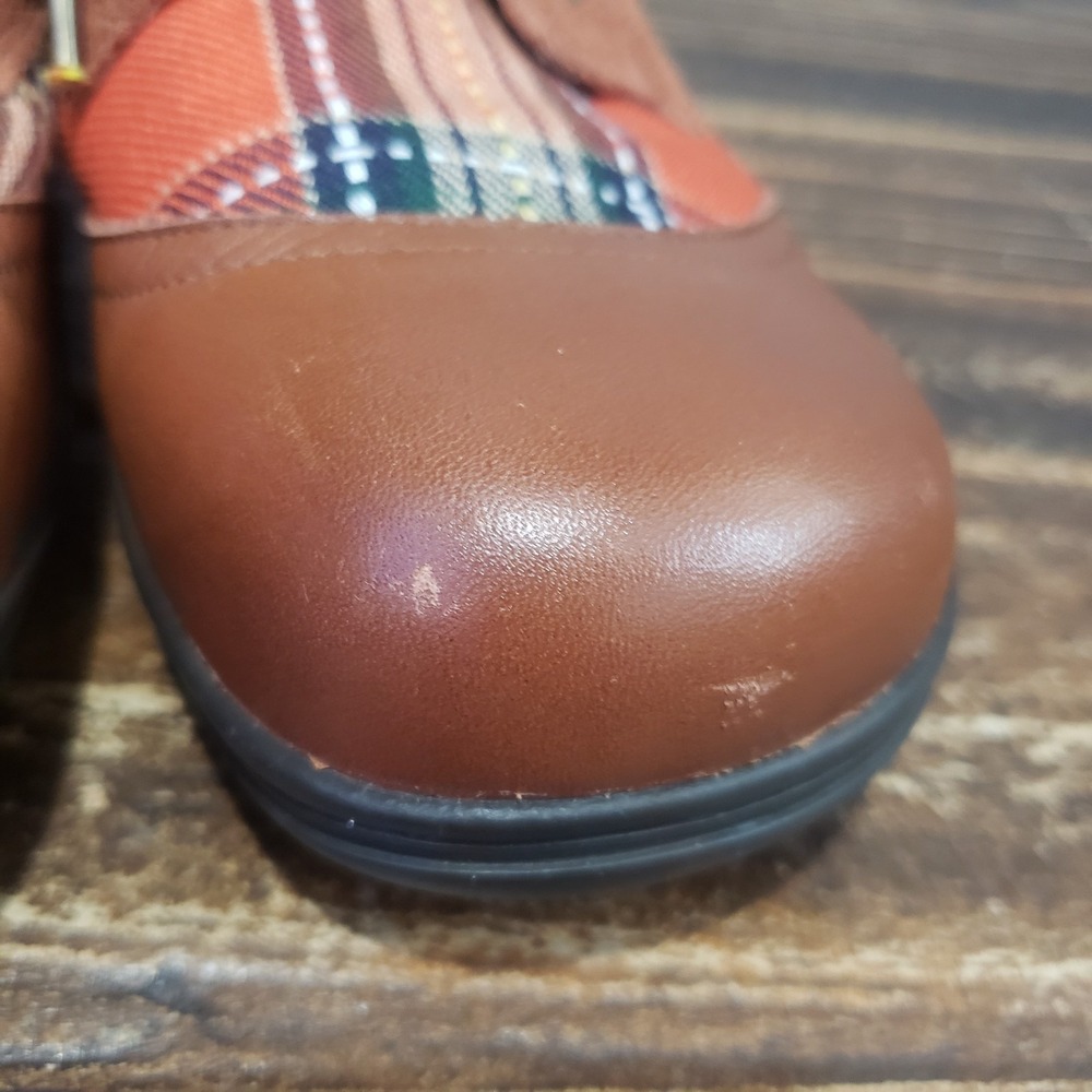 Alegria Ankle Boots Womens 8 KYL-602 Brown Leather Plaid Lace Up Good Condition - Picture 13 of 16